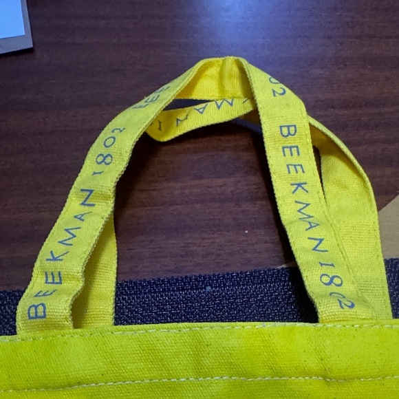 Beekman 1802  kindness Canvas tote- Yellow and Blue - Picture 2 of 4